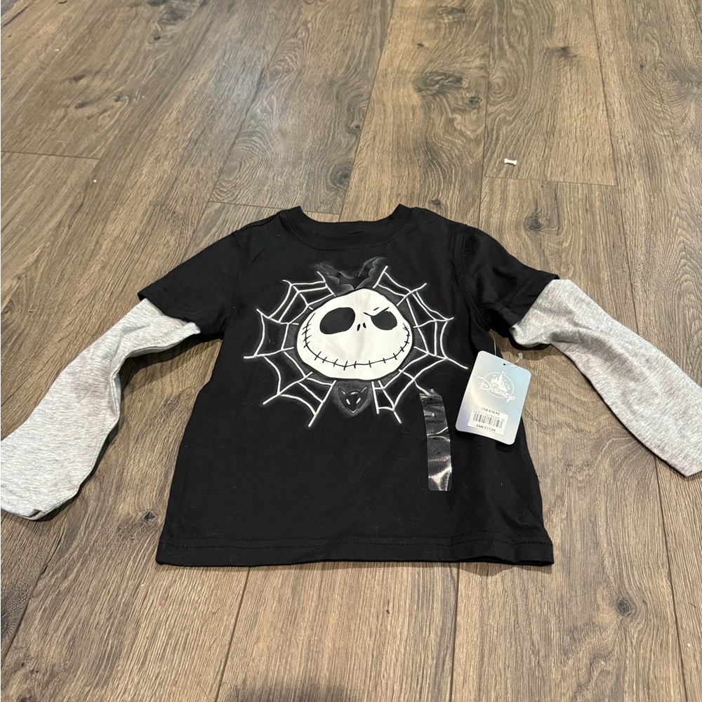 Disney Black and Gray Long Sleeve Tee